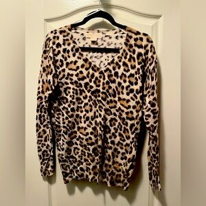 Michael Kors Cheetah Print V” neck top